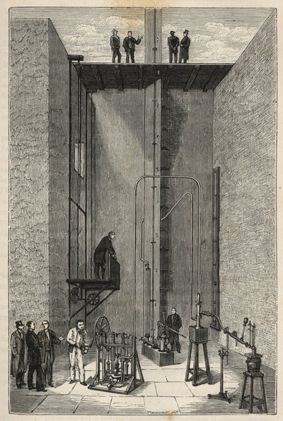 Zkušenosti Henriho Victora Regnaulta (1810 - 1878) - Henri-Victor Regnault na College of France - Rytí do „“ Vědy kladené na dveře – fyzika a chemie““ od Alexise Clerca. Konec 19. století. Soukromá sbírka. od French School