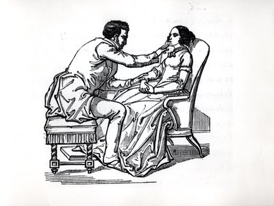 Experiment ve zvířecím magnetismu Franz Anton Mesmer (1734-1815) v roce 1784 od French School