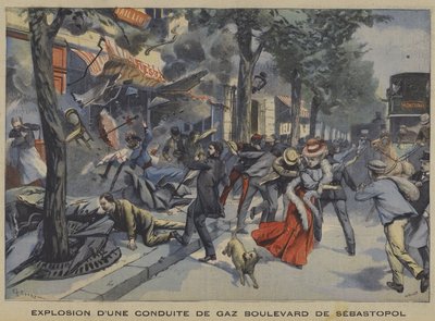 Výbuch plynovodu na Boulevard de Sebastopol v Paříži od French School