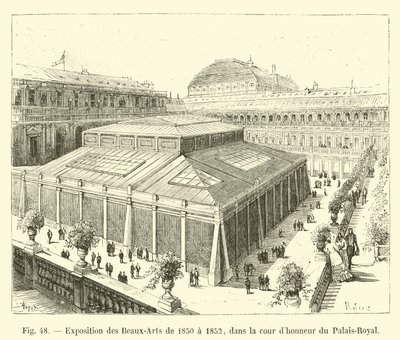 Výstava výtvarných umění od roku 1850 do roku 1852, na nádvoří Palais-Royal od French School