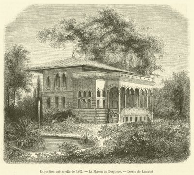 Univerzální výstava z roku 1867, La Maison du Bosphore (rytina) od French School