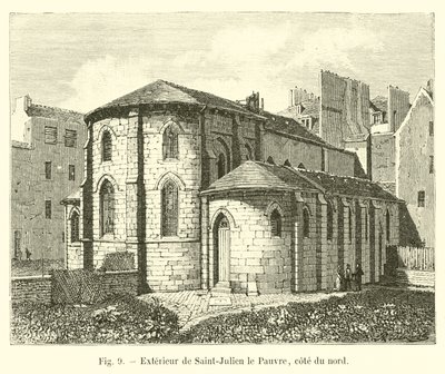Exteriér Saint-Julien le Pauvre, severní pobřeží od French School