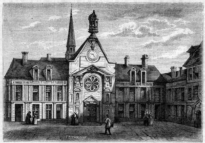 Vnější pohled na nemocnici nevyléčitelných žen, postavenou v letech 1634 až 1757 a obnovenou v roce 1861. Nazvěte ji také nemocnici Laennec. Paříž od French School