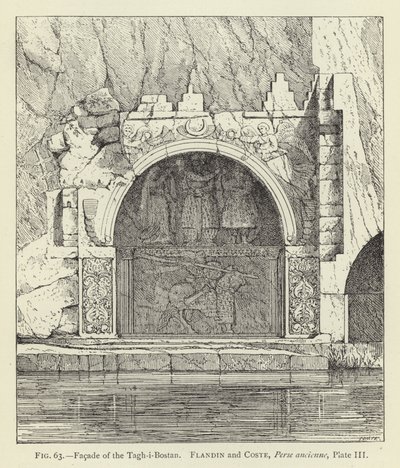 Fasáda Tagh-i-Bostan od French School