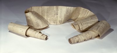Faksimile role pergamenu ze 13. století používaného středověkými mnichy od French School