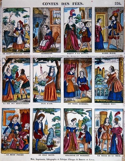 Pohádkové příběhy, cca 1840 (barevná litografie) od French School