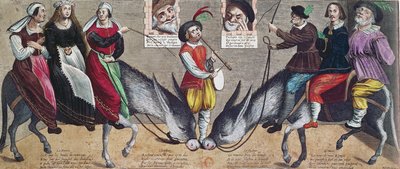Fraška inscenovaná kolem roku 1600 v divadle Hotel de Bourgogne od French School