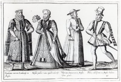 Móda v době Tudorovců (rytina) od French School
