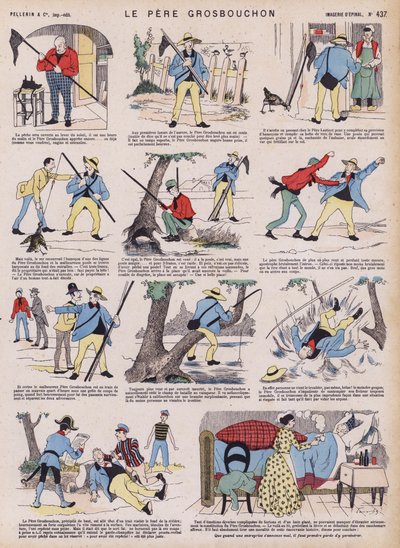 Nešťastný rybářský výlet otce Grosbouchona (barva litho) od French School