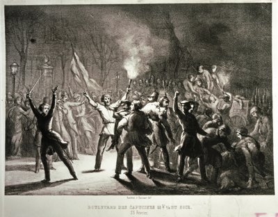 Únorová revoluce 1848 (litografie) od French School
