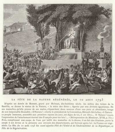 Festival regenerace přírody, Paříž, 10. srpna 1793 od French School