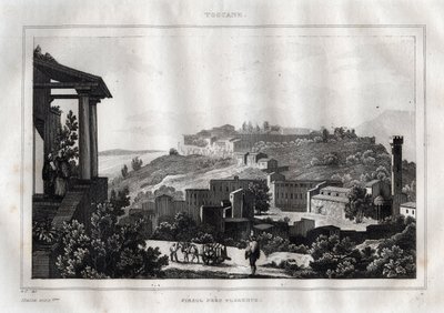 Fiesole -Toskánsko - rytina z “” Malebné Itálie”” od M. de Norvins, Ch. Nodier 1834-1836. od French School