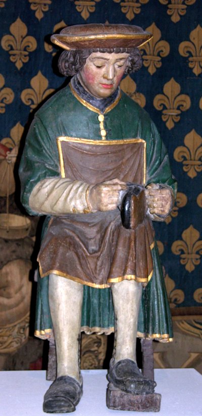 Postava sv. Crispina (polychromované dřevo) od French School