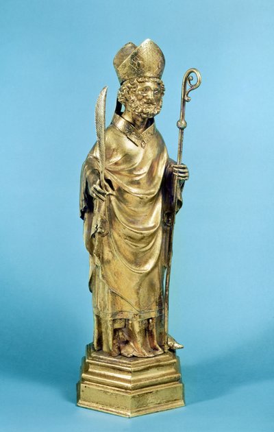Figurka biskupa (zlacená měď) od French School