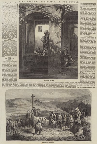 Výtvarné umění, výstava v Louvru (rytina) od French School