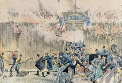 Požár na Bazar de la Charite, 4. května 1897, z Le Pelerin, 1897 od French School