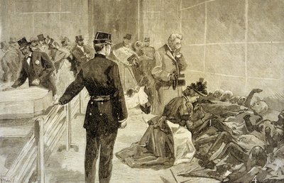 Požár na Bazar de la Charite v Paříži 4. května 1897: po katastrofě rodiny identifikující oběti v Palais de l’Industrie od French School