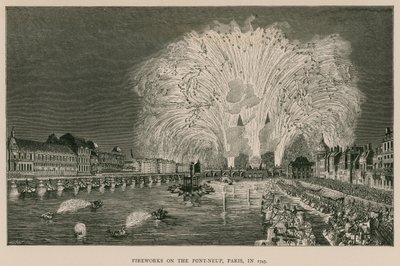 Ohňostroj na Pont-Neuf, Paříž, v roce 1745 od French School