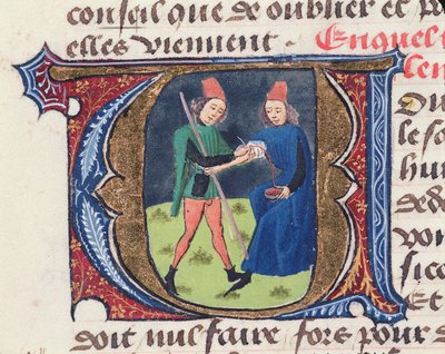 Fol.19r Bloodletting, z Traite de Medecine od Aldebrande de Florence, 1356 od French School