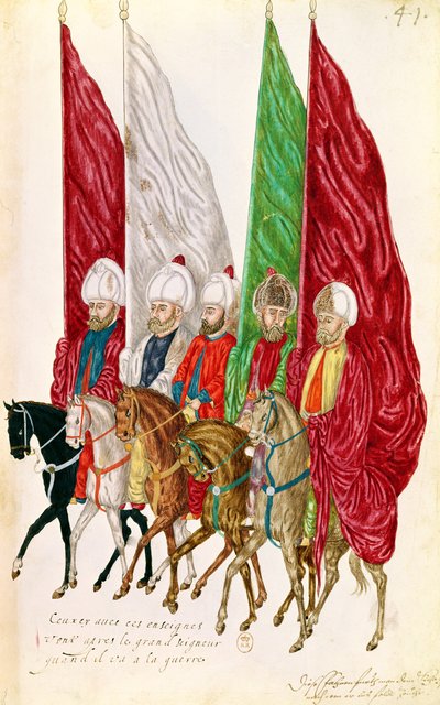 Fol. 41 Men with Standards After the Seigneur to War, from 