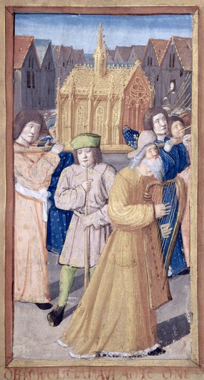 Fol.56r David a archa úmluvy, z Heures a lUsage de Rome od French School