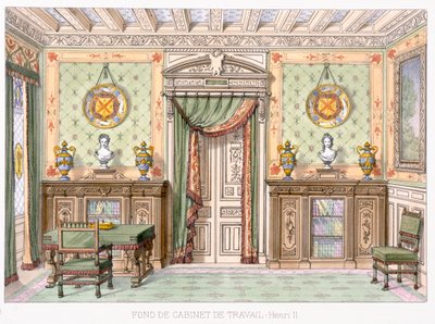 Fonde de cabinet de travail ve stylu Henriho II z Le Gared-Meuble, od French School