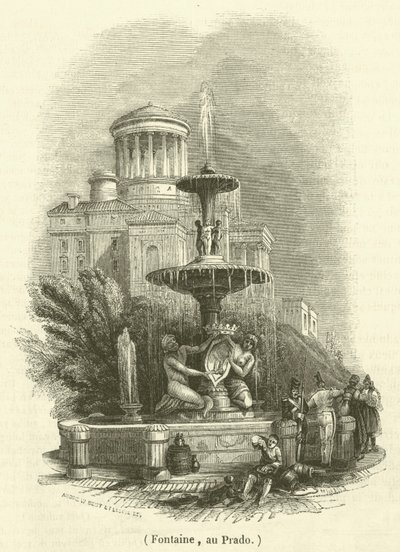 Fontaine, au Prado (rytina) od French School