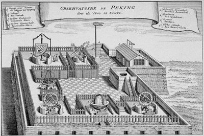 Bývalá čínská observatoř v Pekingu – na základě mědirytiny „Historie cestování““ z roku 1747 od French School