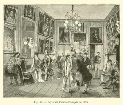 Foyer divadla-Francais v roce 1855 od French School