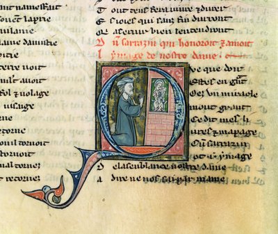 Fr.1533 f.100v Saracen převedený obrazem Panny, z La Vie Nostre Dame od French School