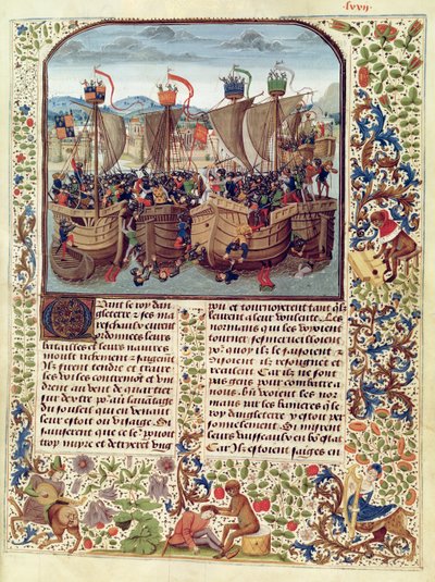 Fr 2643 f.82 Bitva u Ecluse, 24. června 1340, z Froissartovy kroniky. od French School