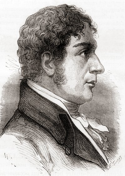 Francesco Zambeccari, z knihy "Les Merveilles de la Science", vydané kolem roku 1870 (litografie) od French School