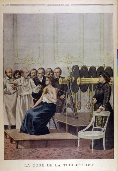 Francisque Crotte Léčba pacienta s tuberkulózou pomocí elektřiny, z Le Petit Journal, 1901 od French School