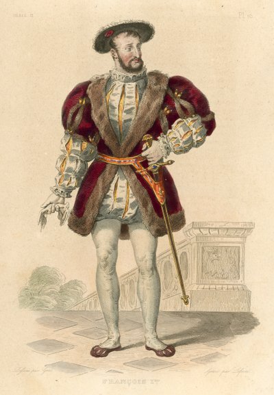 Francois Premier (barevná rytina) od French School