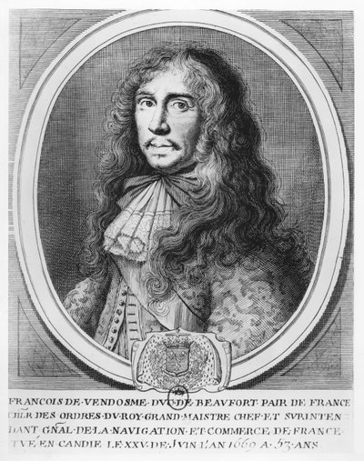 François de Bourbon, vévoda z Beaufortu (rytina) od French School