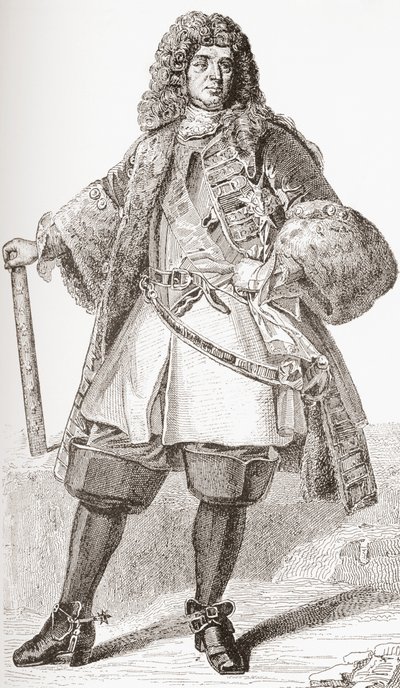 François de Neufville, 2. vévoda z Villeroy, 1644 1730. Francouzský voják. Z Les Heures Libres vydané v roce 1908. od French School