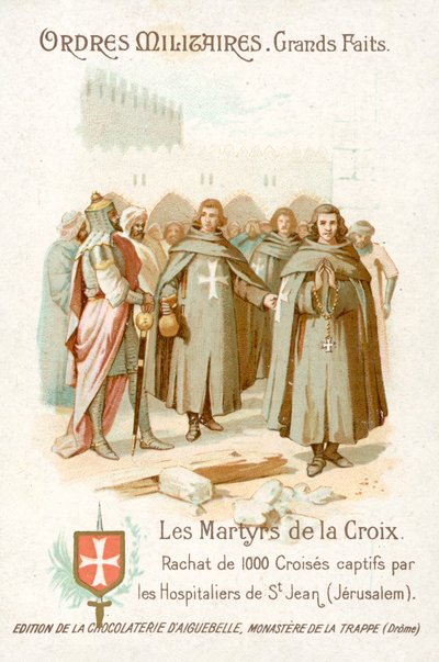 Osvobození 1000 zajatých křižáků Knights Hospitaller, Jeruzalém (chromolitho) od French School