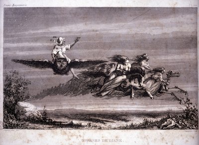 Freemaking: Dianiny závody. Rytina z „Malebné historie svobodného zednářství a starověkých a moderních tajných společností“ od F.-T. B. Clavel. Pagnere, redaktor. 1843. od French School
