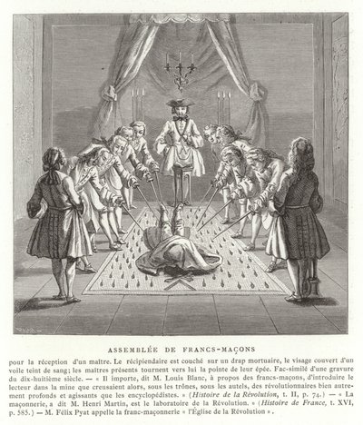 Setkání svobodných zednářů, 18. století od French School