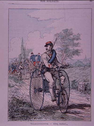 Francouzský armádní jezdec na tříkolce (velocipediste) od French School