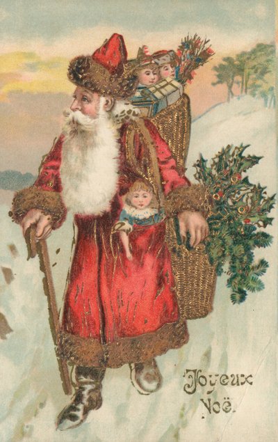 Francouzské vánoční přání (barevná litografie) od French School