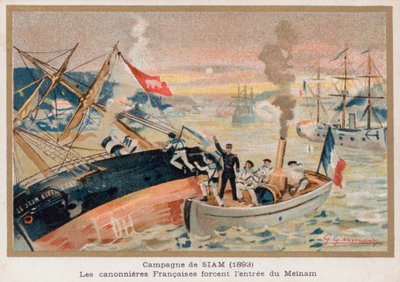 Francouzské dělové čluny v Paknamu, Siam od French School