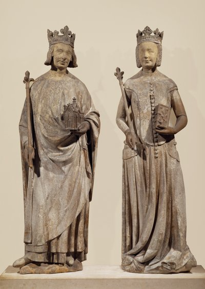 Francouzský král Karel V. a Jeanne de Bourbon (kámen) od French School
