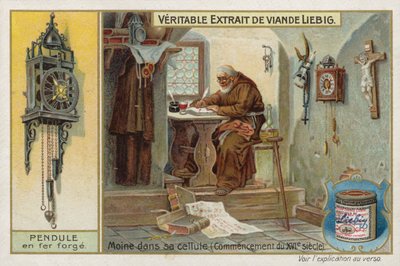 Francouzský masový extrakt (Bouillon), mnich ve vězení od French School