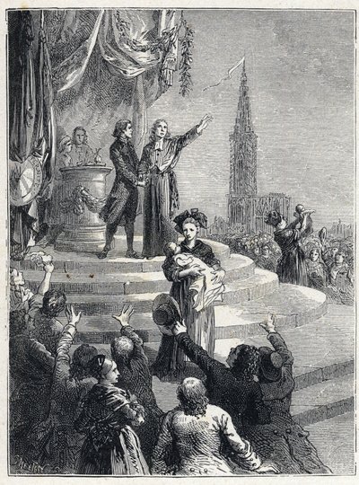 Francouzská revoluce - Fete de la Federation ve Štrasburku od French School