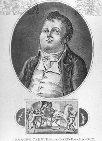 Francouzská revoluce: Georges Cadoudal (dit Larive, dit Masson), francouzský spiklenec, který byl jedním z vůdců Chouanů a který zorganizoval dvě spiknutí proti Bonapartovi, byl popraven 25. června 1804 - rytina, kol. muzeum Dobrée, Nantes. ¿ od French School