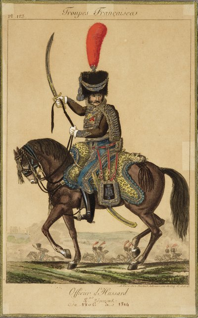 French Troops: An Officer of the Hussars, od 1806 do 1814, vydal Martinet Libraire, Paříž od French School