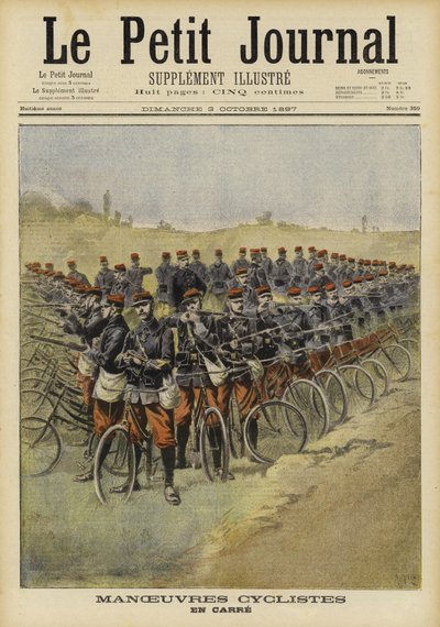 Francouzské cyklistické jednotky na manévrech od French School