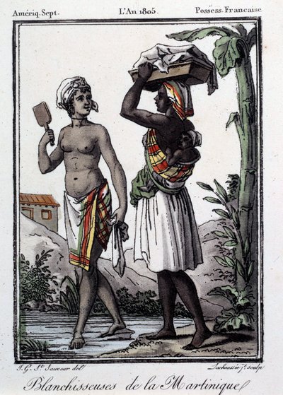 Francouzské kolonie: bělidla od Martiniku po Západní Indii. Rytina z roku 1805. Chartres, Museum of Fine Arts od French School
