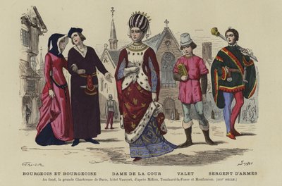Francouzské kostýmy 13. století od French School